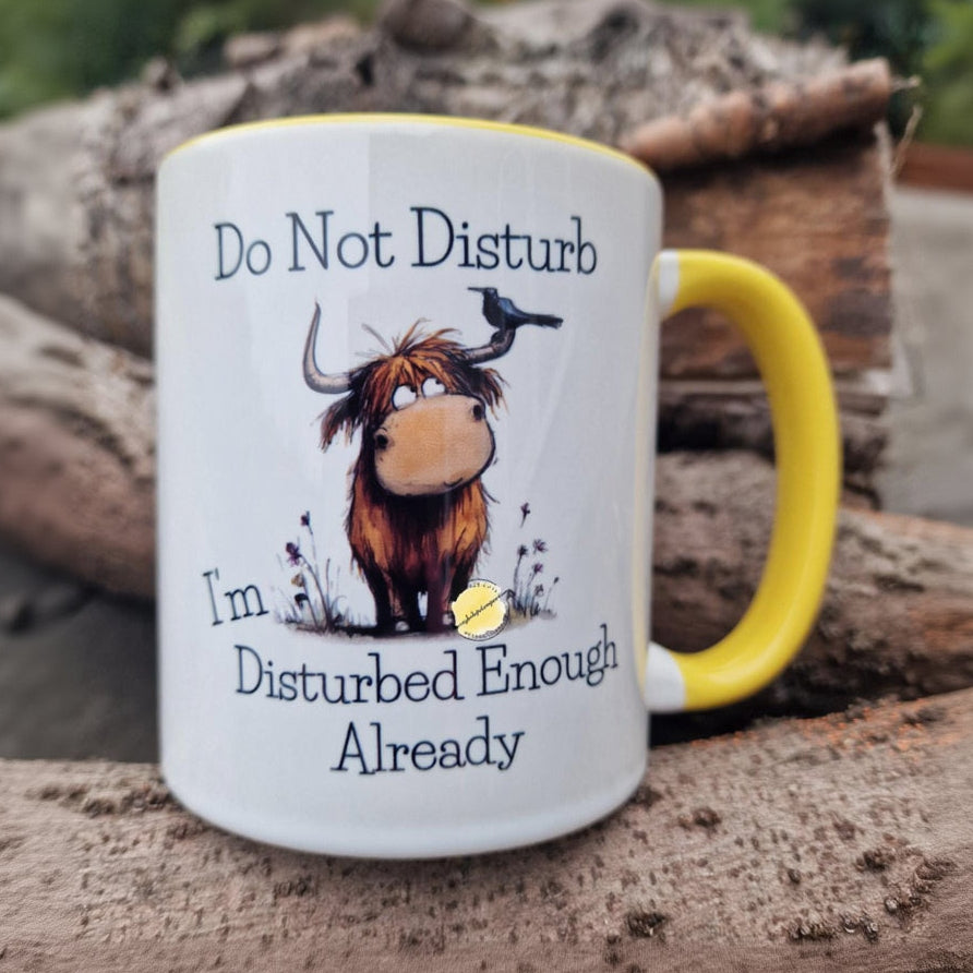 Funny Highland Cow Coffee Mug - "Do Not Disturb" - Humorous Animal Gift
