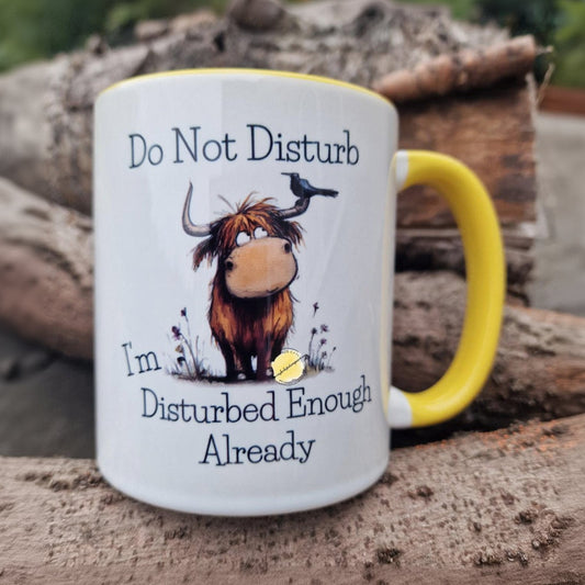 Funny Highland Cow Coffee Mug - "Do Not Disturb" - Humorous Animal Gift
