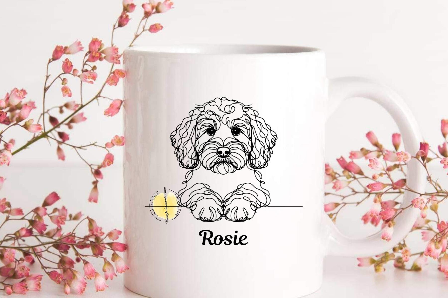 Personalized Dog Portrait Mug – Custom Line Art, Pet Lover Gift
