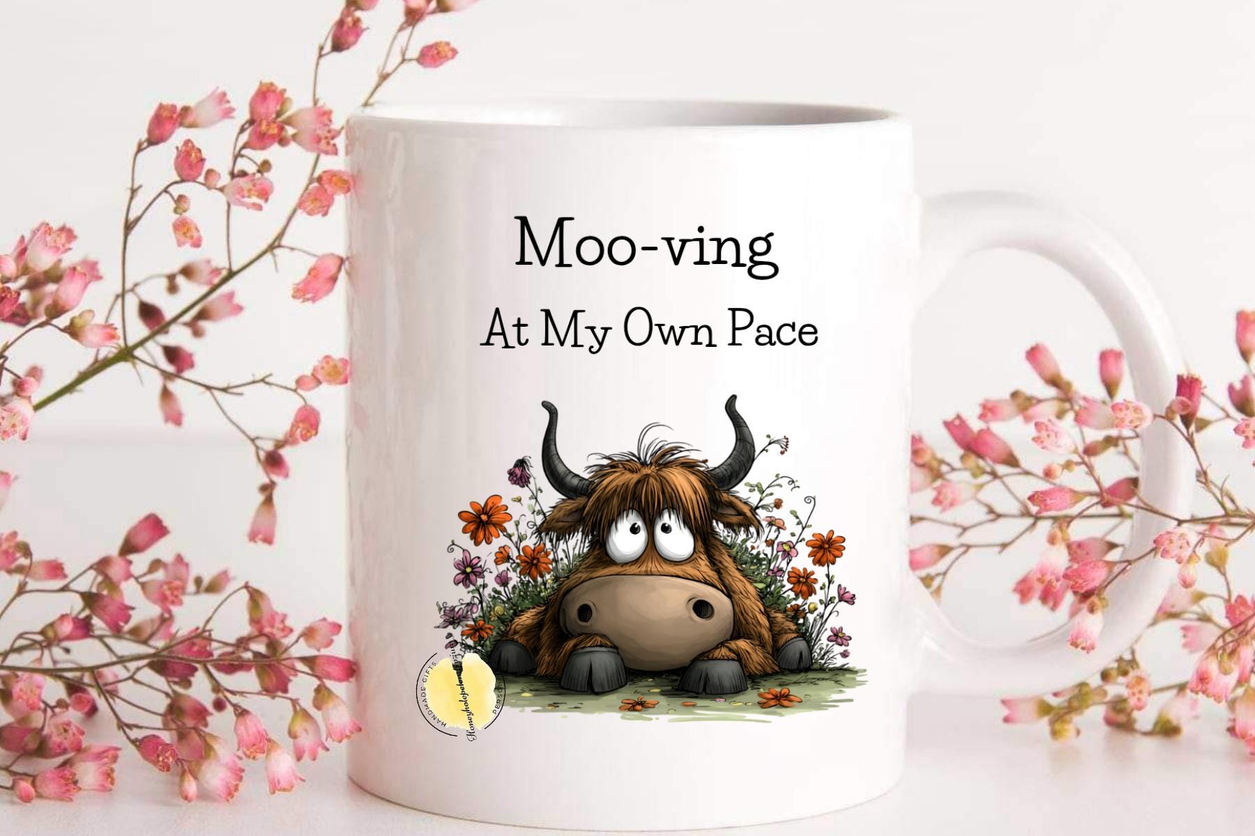 Highland Cow Mug – Funny Animal Lover Gift, Slow Living Quote
