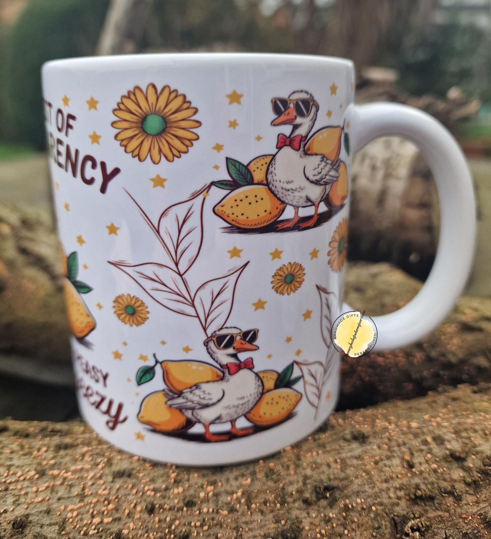 Funny Duck Lemon Mug – “Not Easy Peasy Lemon Squeezy” Sarcastic Humour Novelty Gift