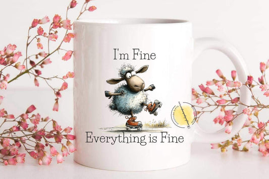 Funny Sheep Coffee Mug – Sarcastic Stress Mug, Work Humour Cup