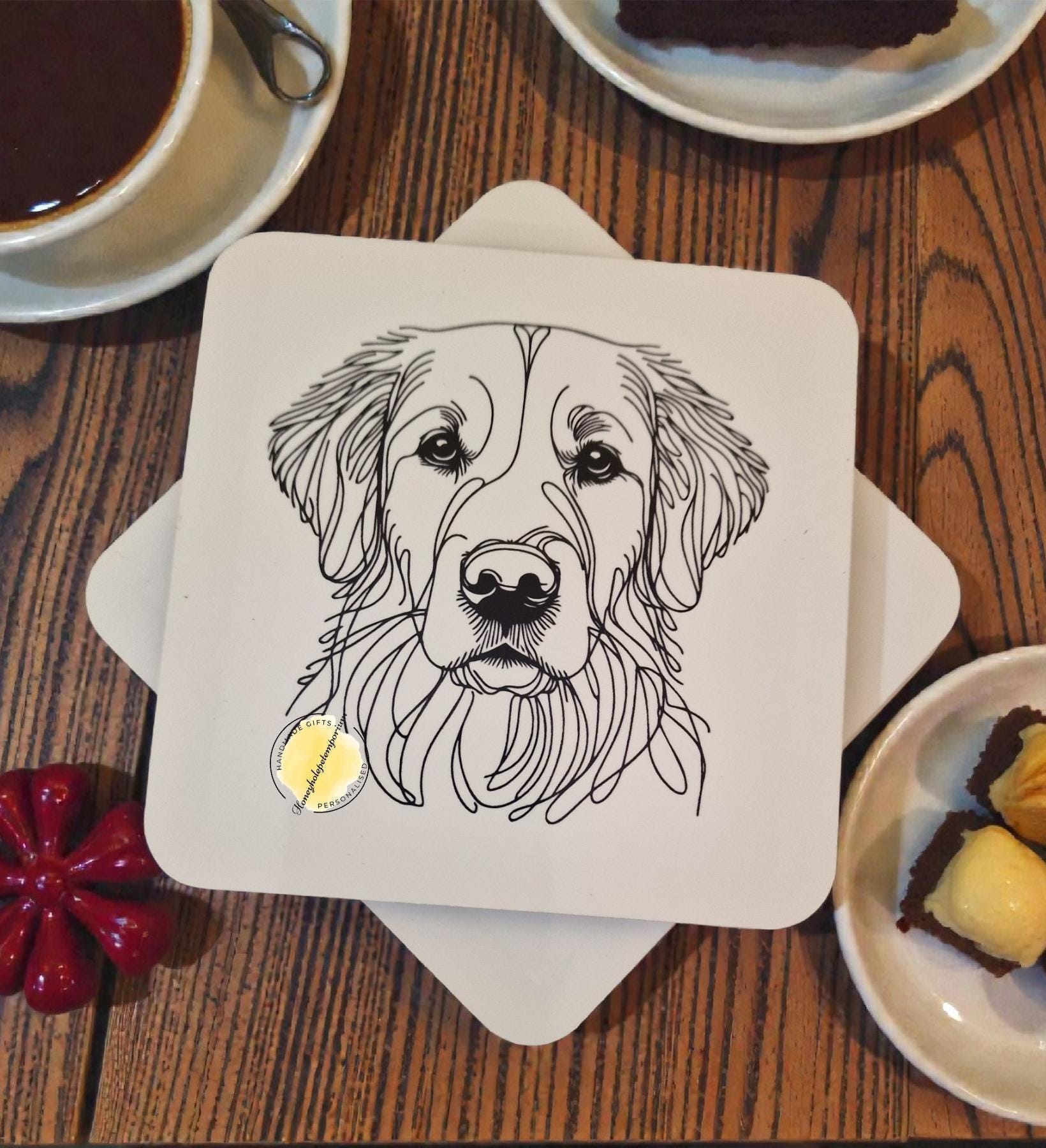 Dog Breed Line Art Coasters – Pet Lover Gift