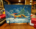Christmas Fox Glass Chopping Board: Winter Woodland Kitchen Decor
