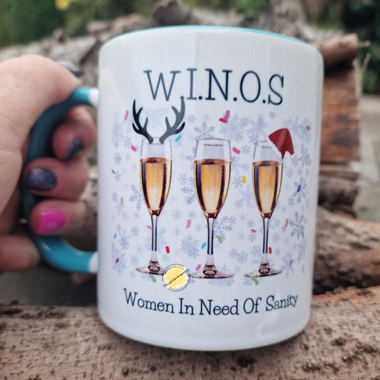 W.I.N.O.S Funny Christmas Coffee Mug: Prosecco Lover Gift