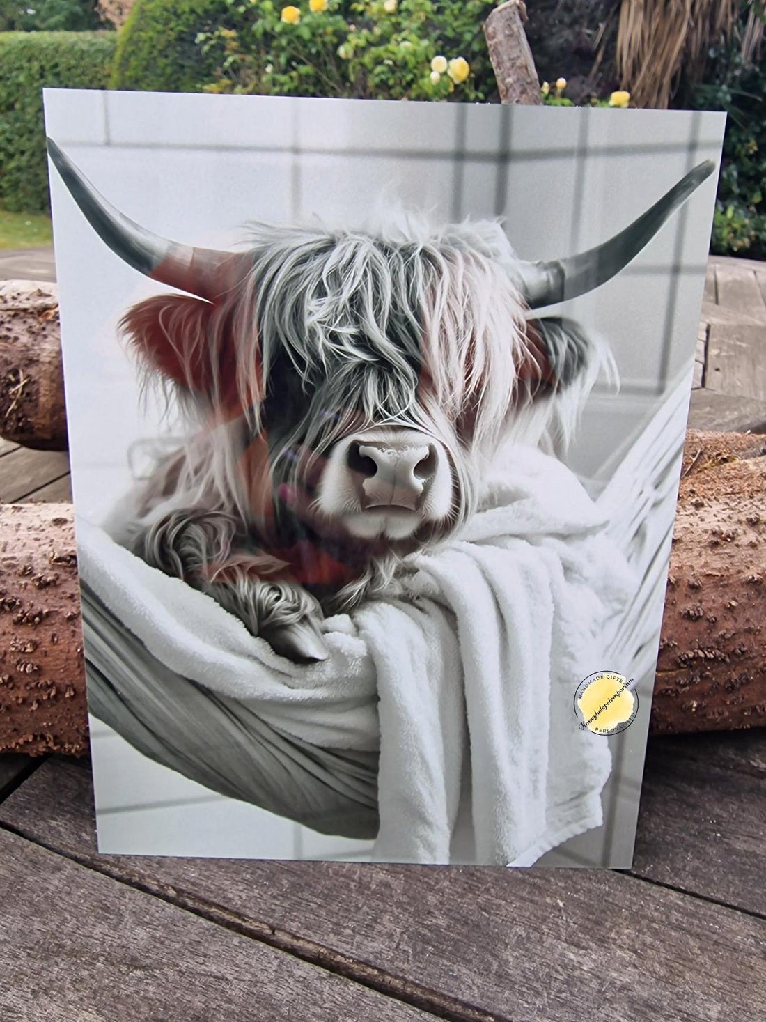 Highland Cow Aluminium Wall Art – 15cm x 20cm