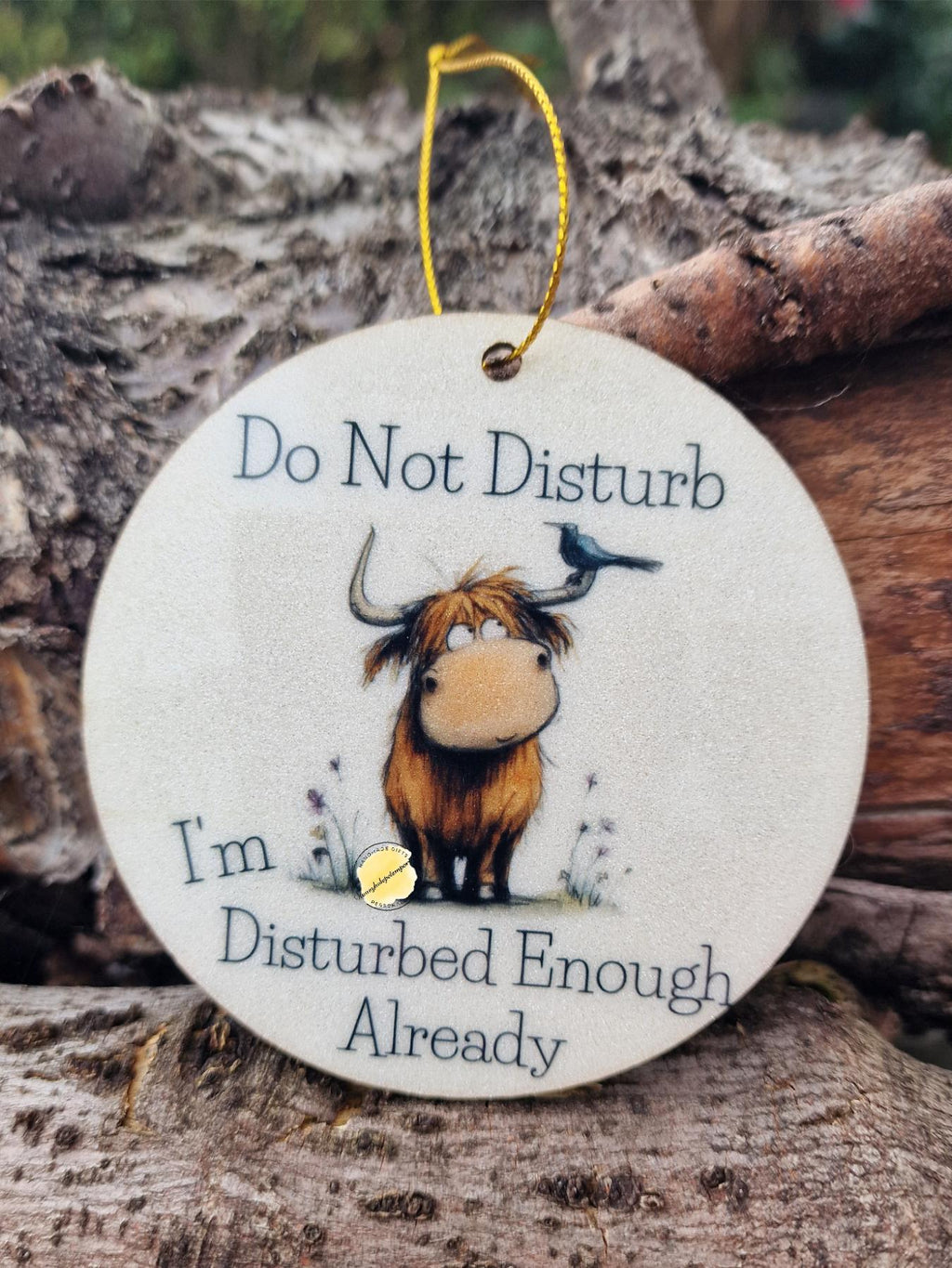 Glitter Highland Cow Christmas Bauble – Farmhouse Ornament