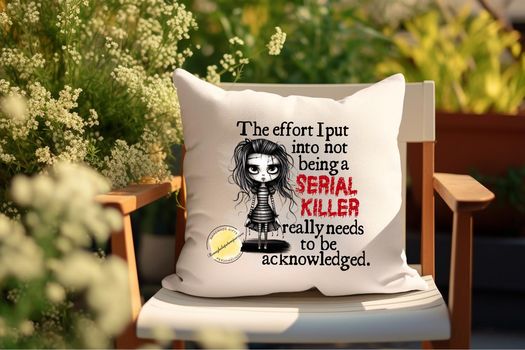Funny Gothic Quote Cushion – Sarcastic Emo Home Decor Gift
