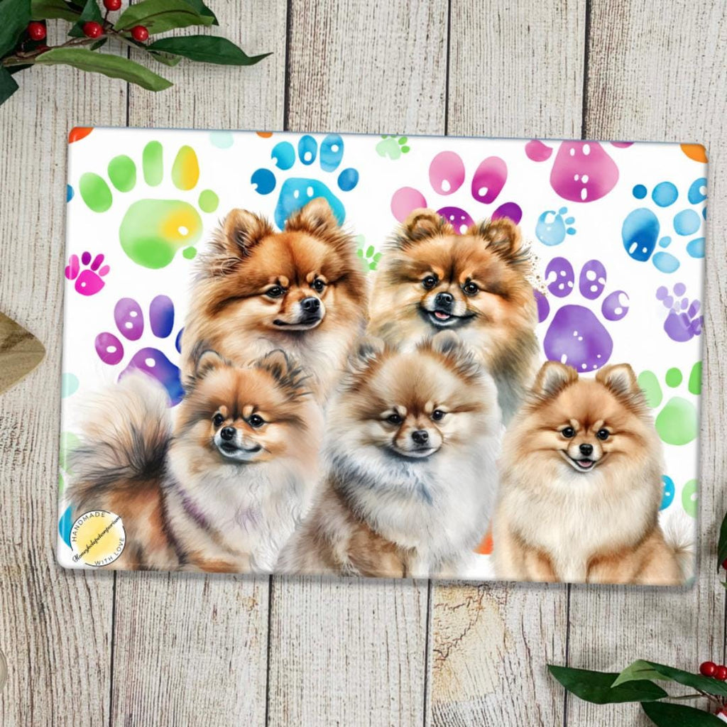 Pomeranian Glass Chopping Board: Dog Lover Kitchen Decor