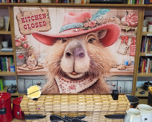 Capybara Kitchen Glass Chopping Board | Funny Farmhouse Decor