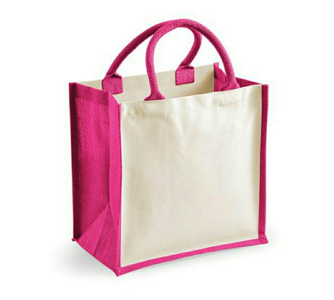 Easter Highland Cow Jute Tote Bag | Reusable Spring Shopping Bag