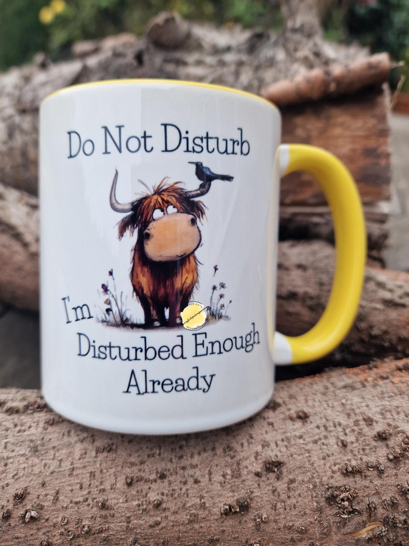 Funny Highland Cow Coffee Mug - "Do Not Disturb" - Humorous Animal Gift