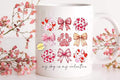 Dog Lover Mug: Valentine's Paw Print Bow Design