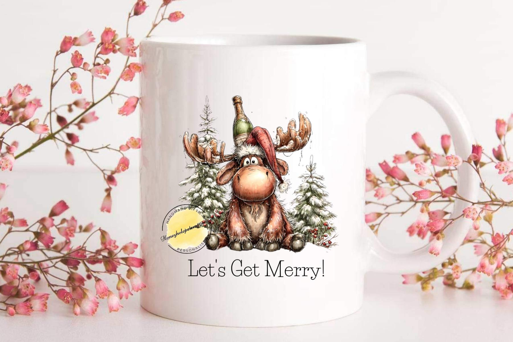 Funny Moose Christmas Mug – Festive Holiday Coffee Cup