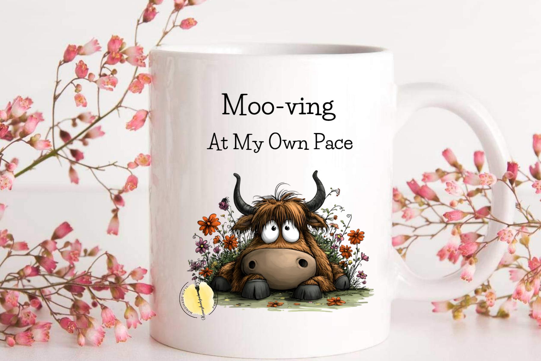 Highland Cow Mug – Funny Animal Lover Gift, Slow Living Quote