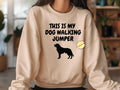 Golden Retriever Dog Walking Sweatshirt: Cozy Crewneck Jumper