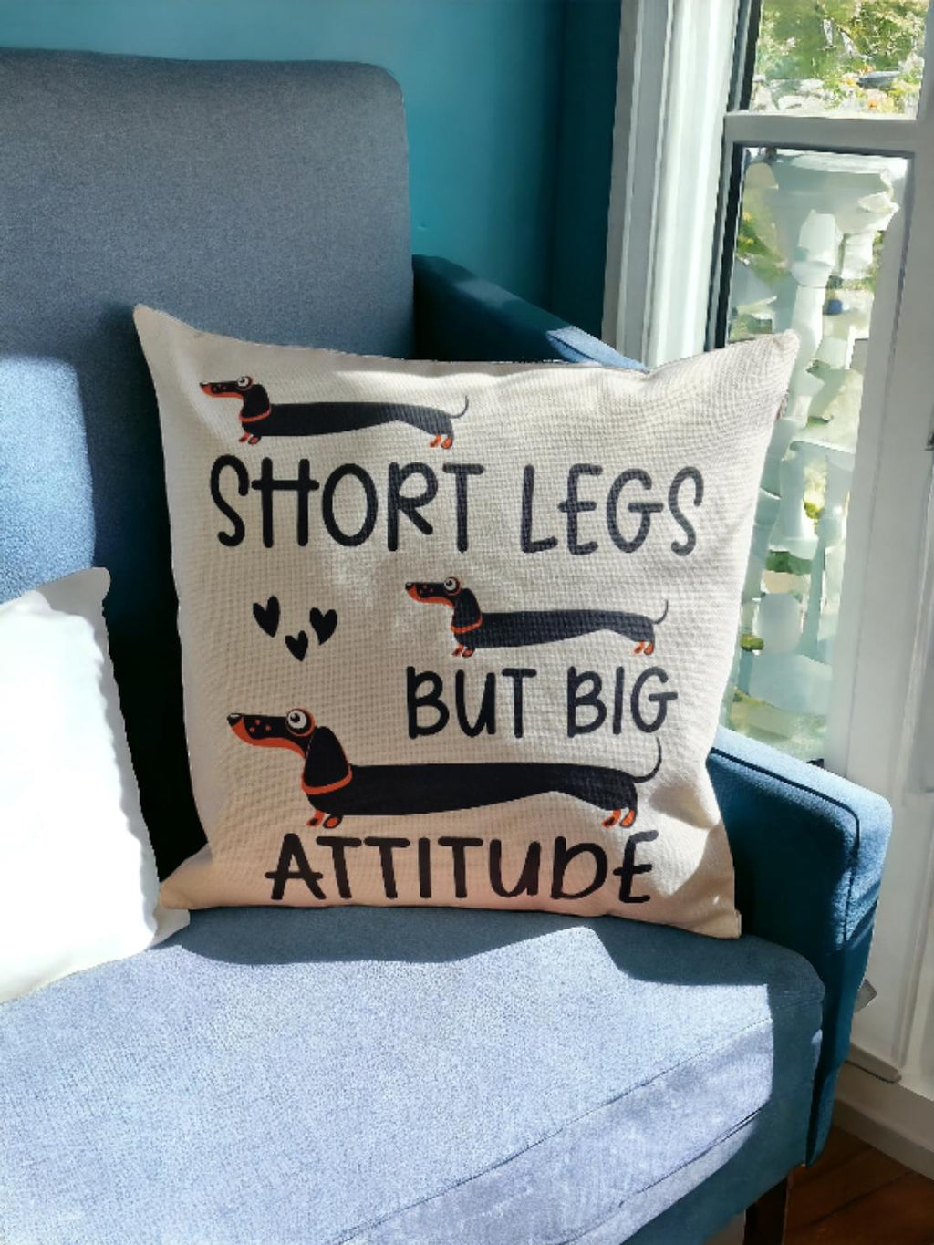 Dachshund Throw Pillow: Adorable Sausage Dog Print, Home Decor (40x40)