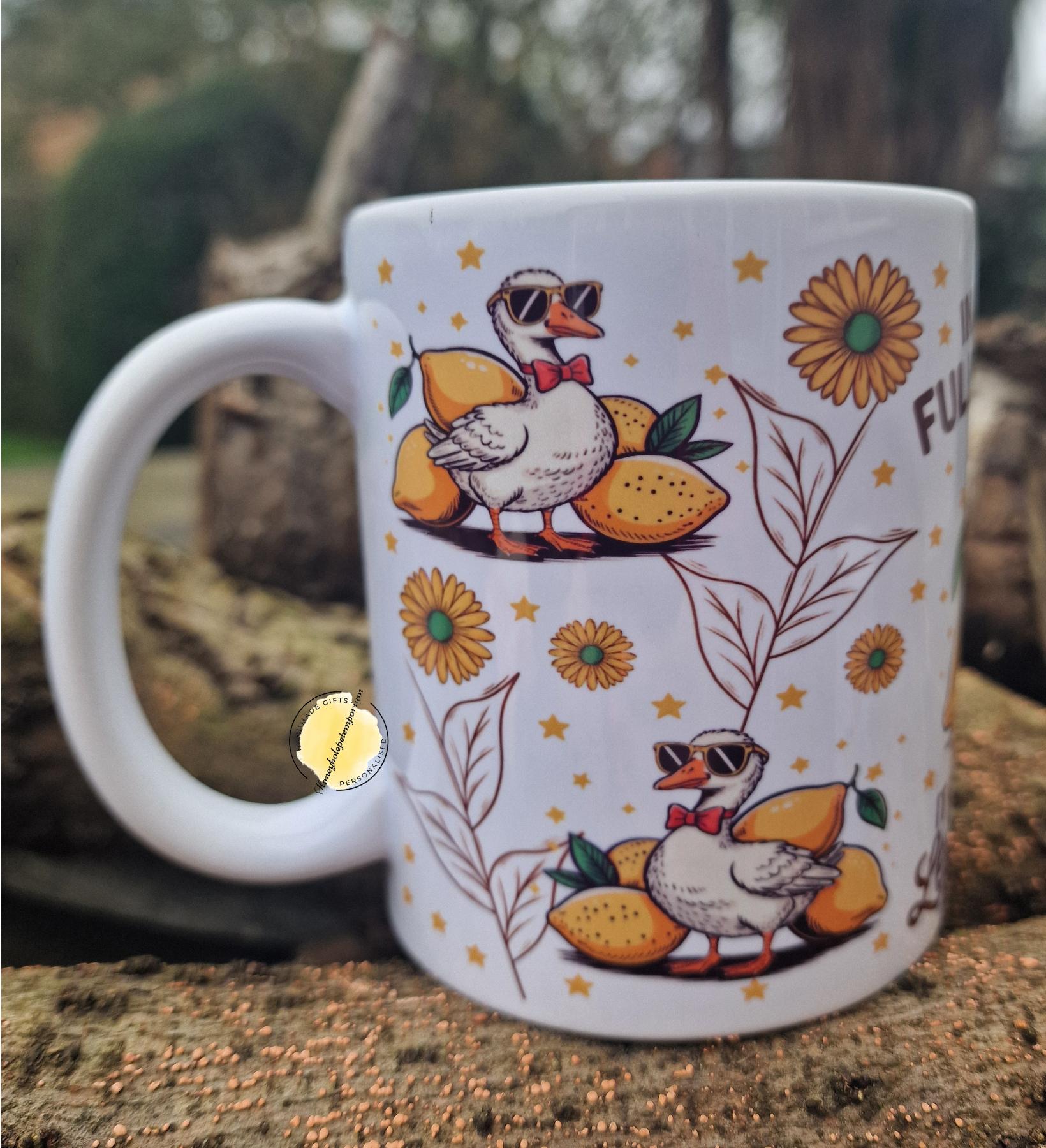 Funny Duck Lemon Mug – “Not Easy Peasy Lemon Squeezy” Sarcastic Humour Novelty Gift