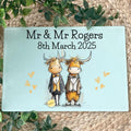 Personalized Highland Cow Wedding Cutting Board: Rustic Mr & Mrs Keepsake