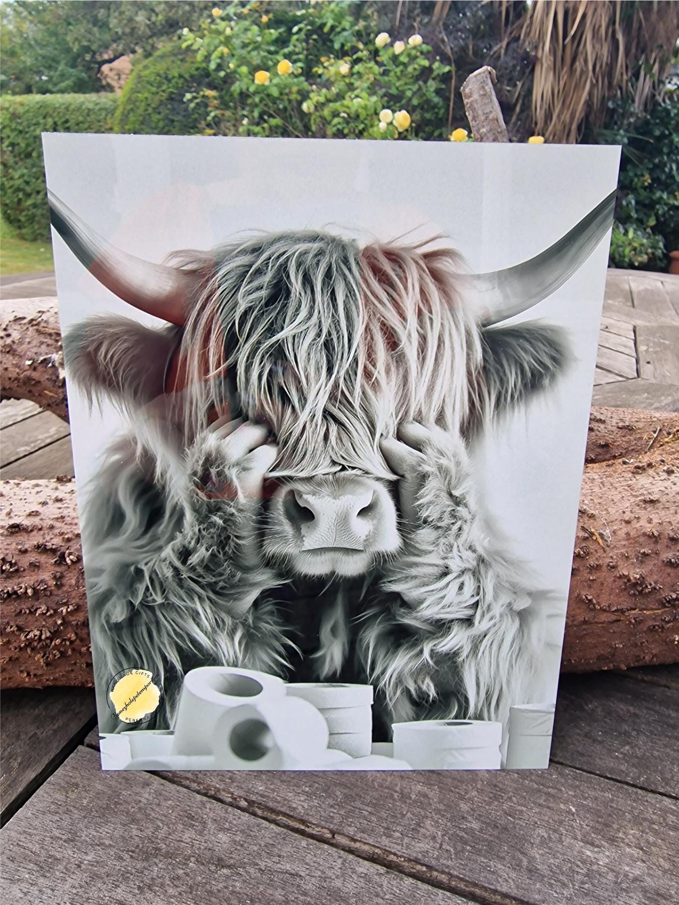 Highland Cow Aluminium Wall Art – 15cm x 20cm