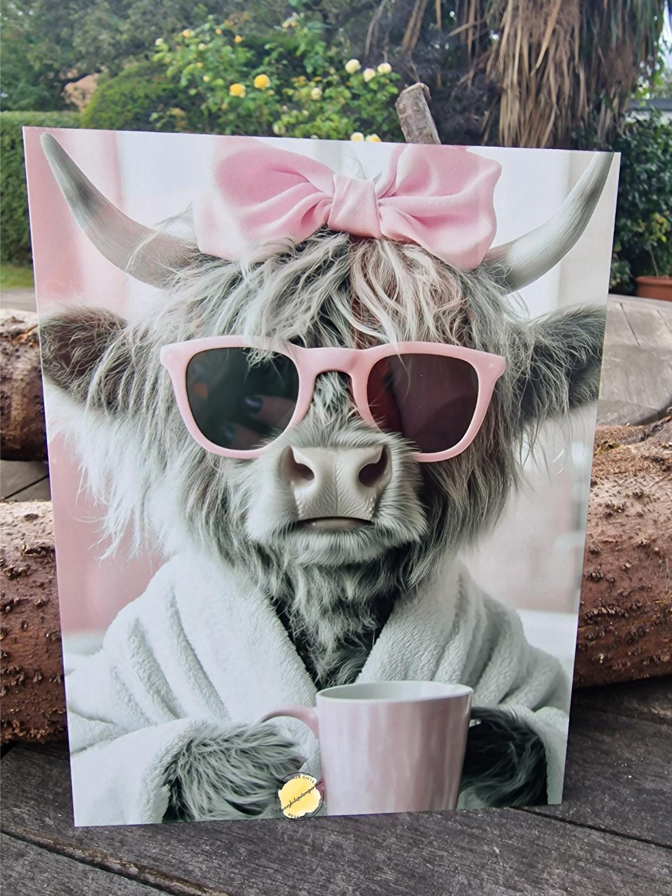Highland Cow Aluminium Wall Art – 15cm x 20cm