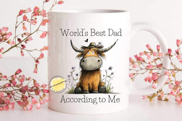 Highland Cow Mug, Dad Gift, Father's Day Coffee Cup