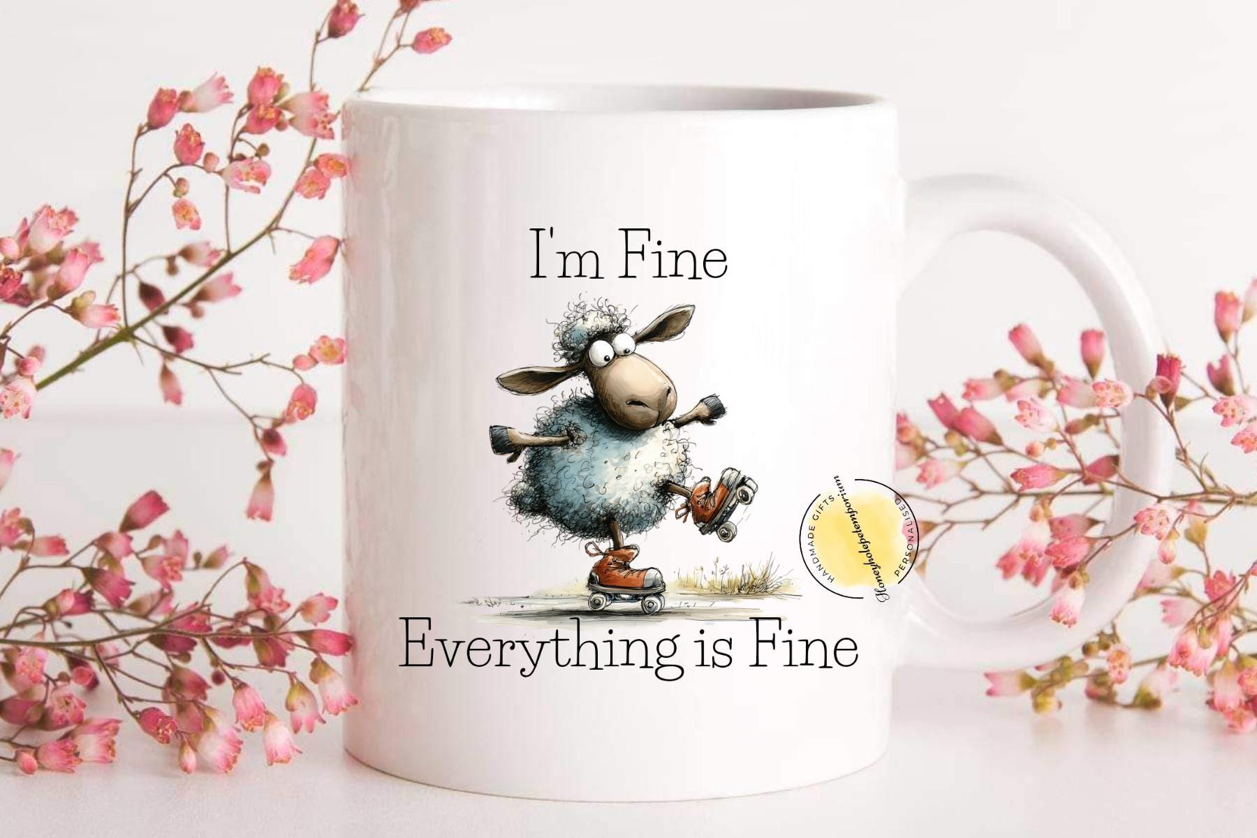 Funny Sheep Coffee Mug – Sarcastic Stress Mug, Work Humour Cup