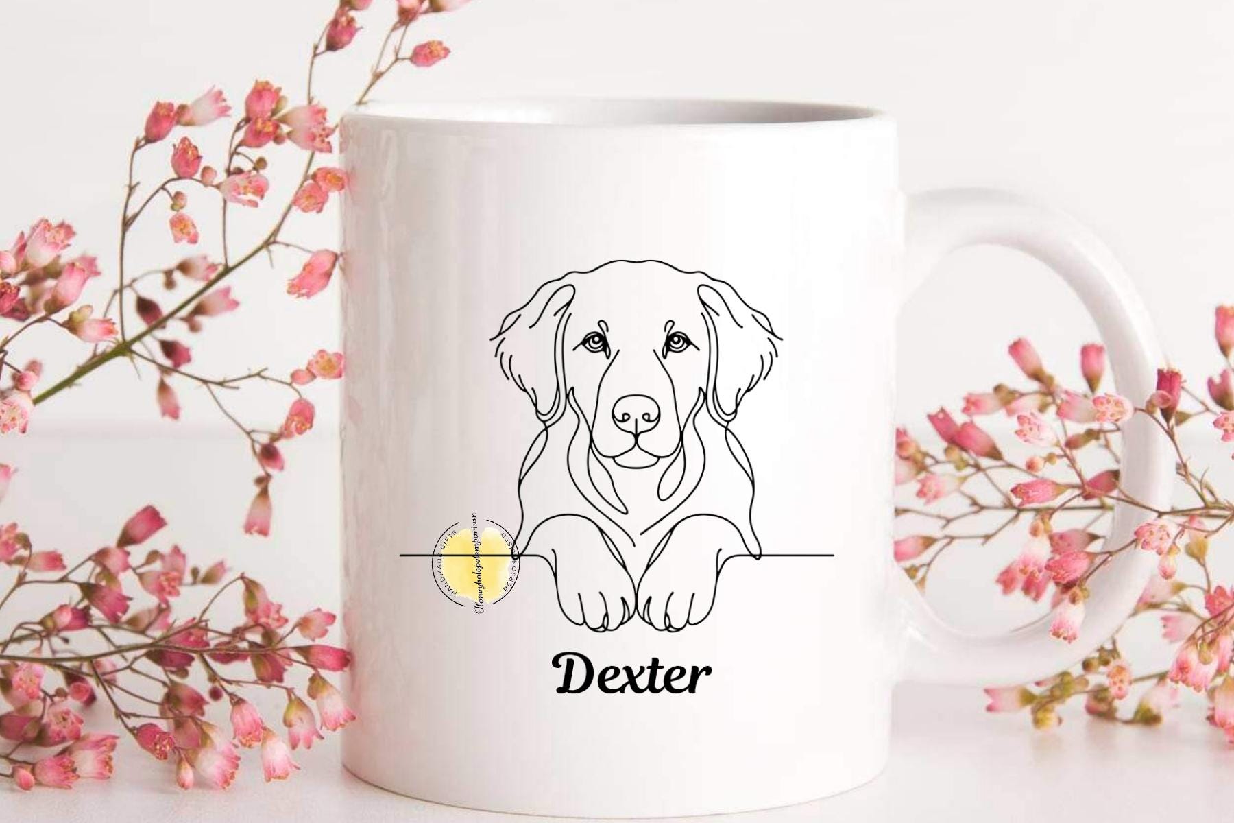 Personalized Dog Portrait Mug – Custom Line Art, Pet Lover Gift