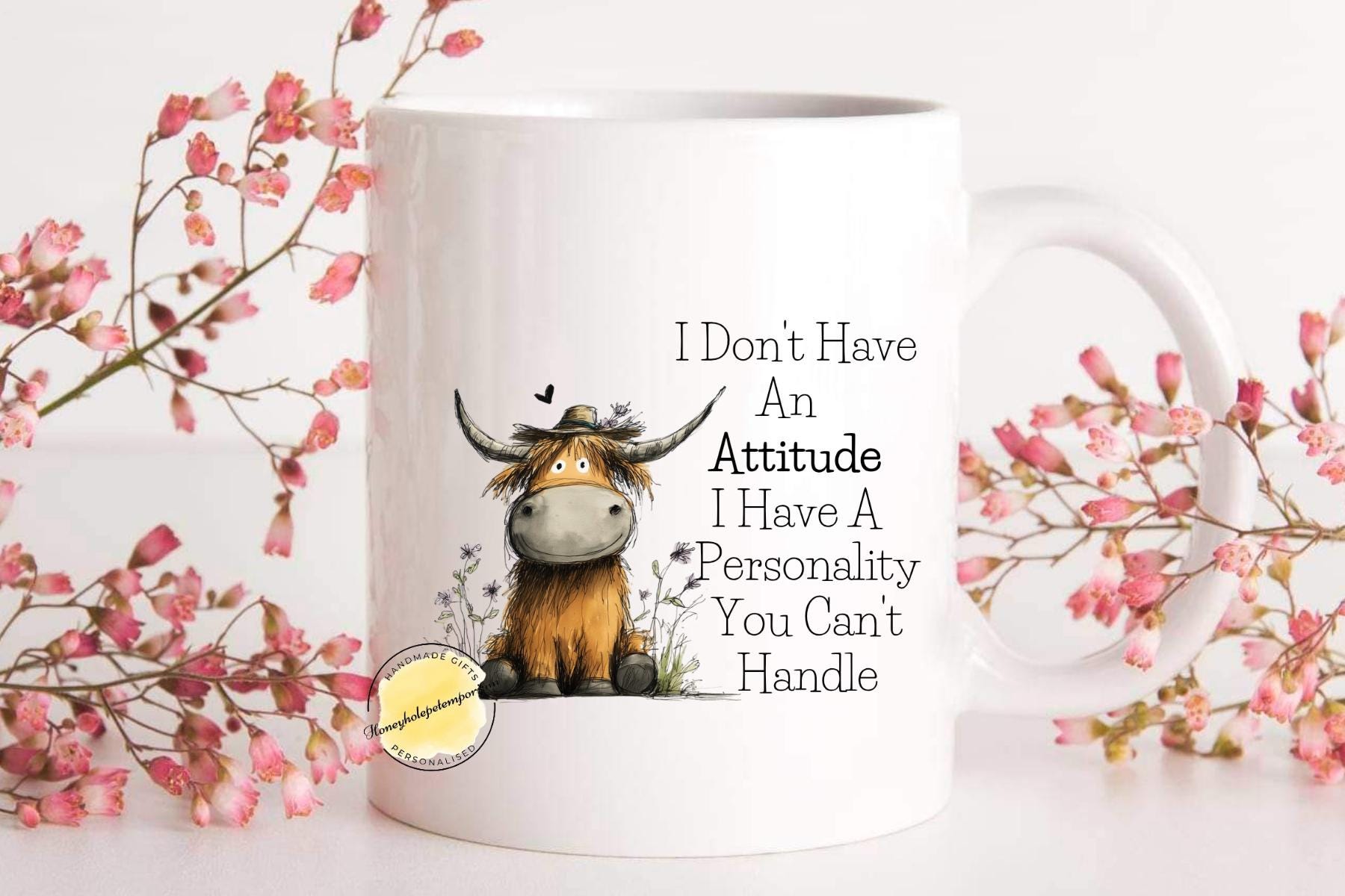Funny Highland Cow Coffee Mug – Attitude Quote, Animal Lover Gift