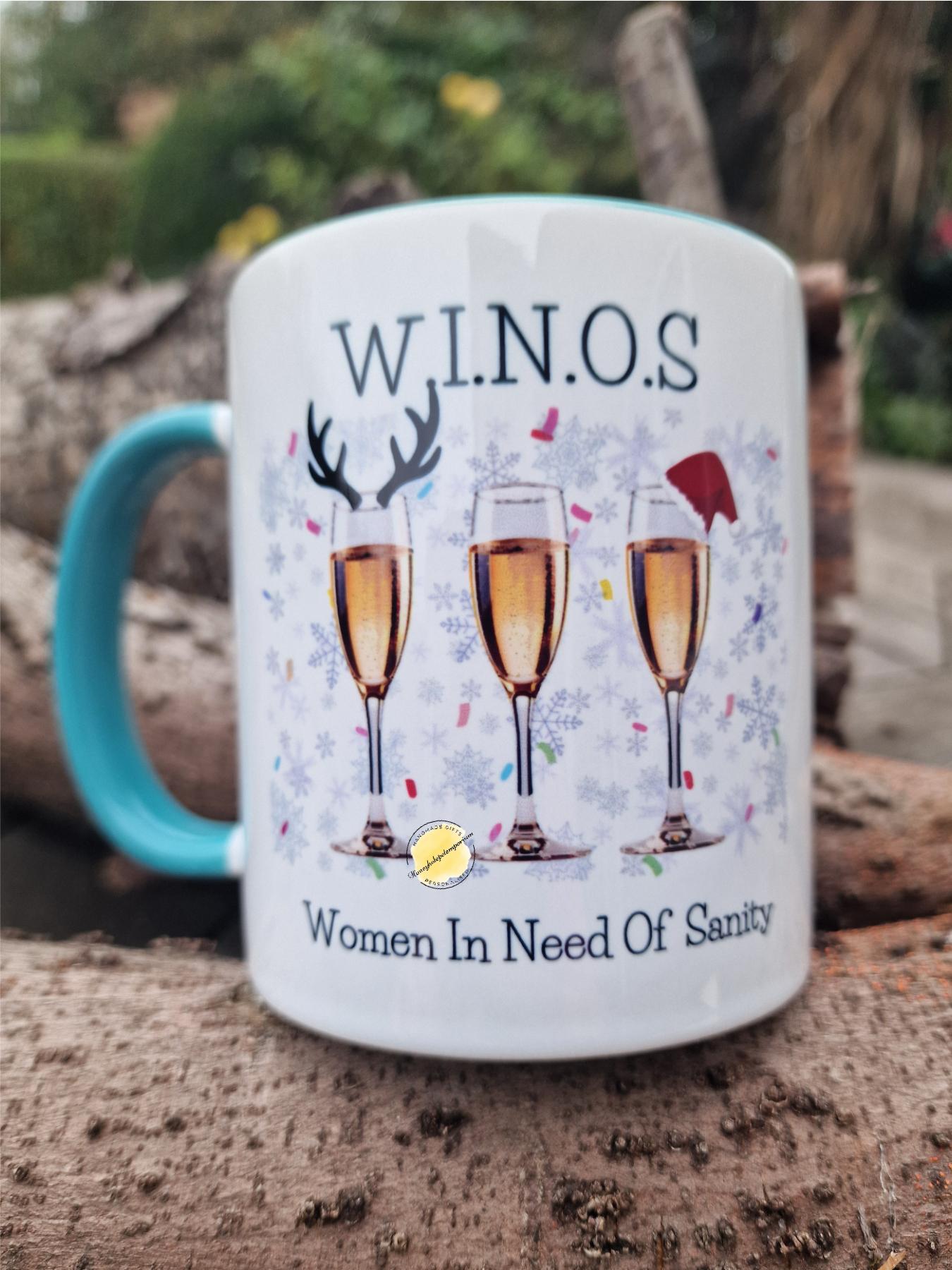 W.I.N.O.S Funny Christmas Coffee Mug: Prosecco Lover Gift