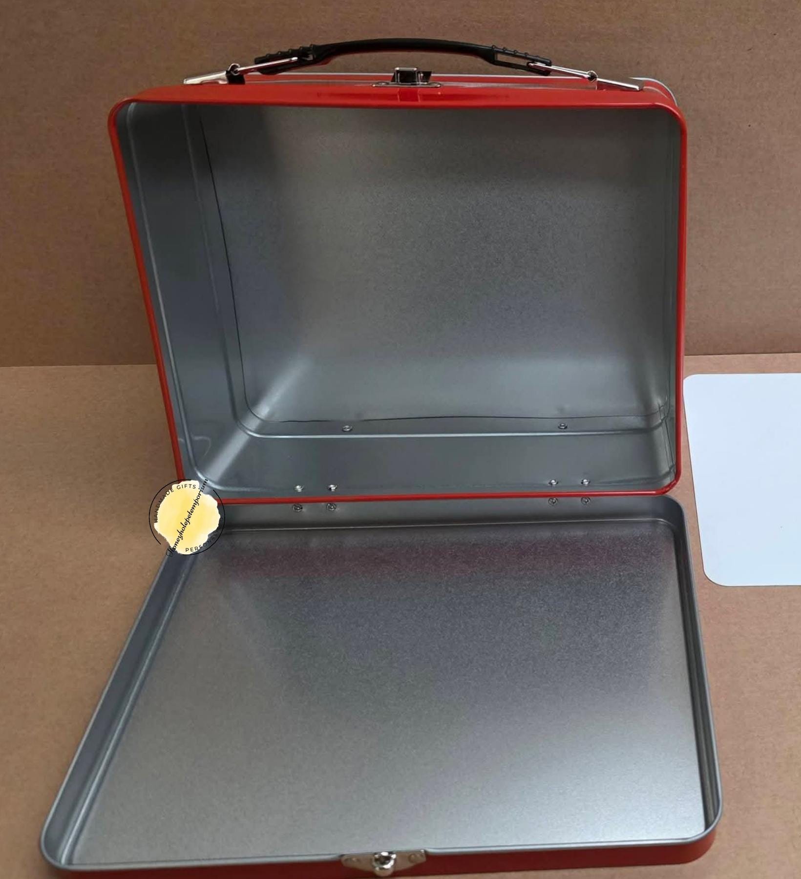 Lancaster Bomber Metal Lunch Tin – Poppy Field RAF Storage Box Remembrance Keepsake