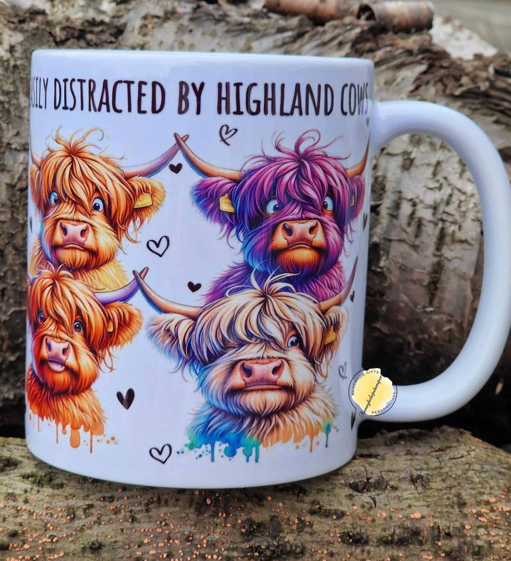 Highland Cow Mug – Colourful Scottish Coo Coffee Cup, Farmhouse Gift