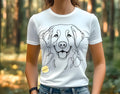 Golden Retriever Line Art T-Shirt: Minimalist Dog Lover Tee