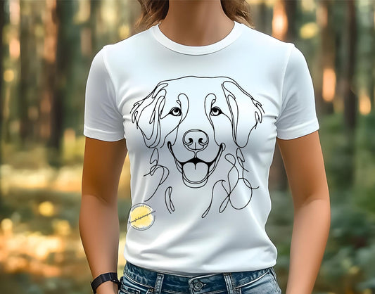 Golden Retriever Line Art T-Shirt: Minimalist Dog Lover Tee