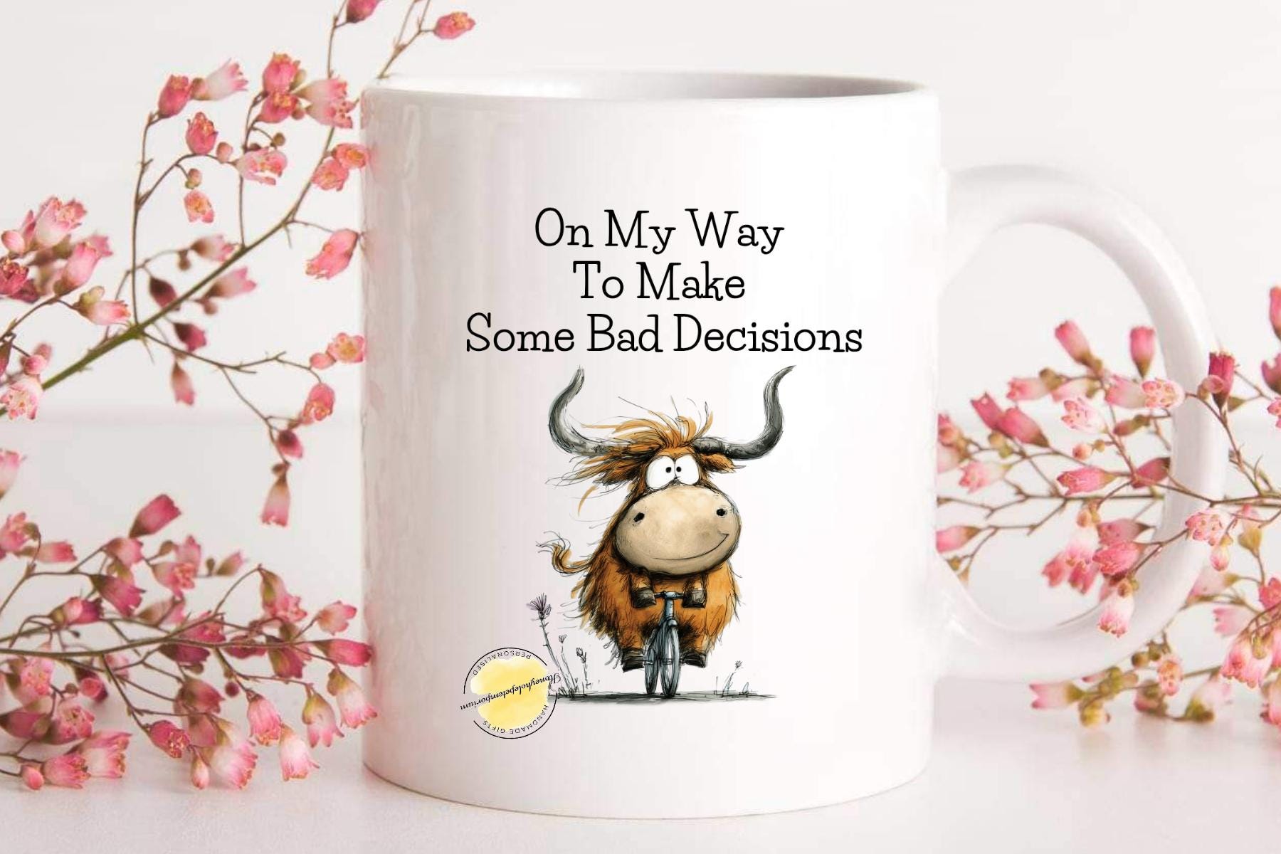 Funny Highland Cow Mug – Quirky Animal Coffee Cup, Scottish Gift