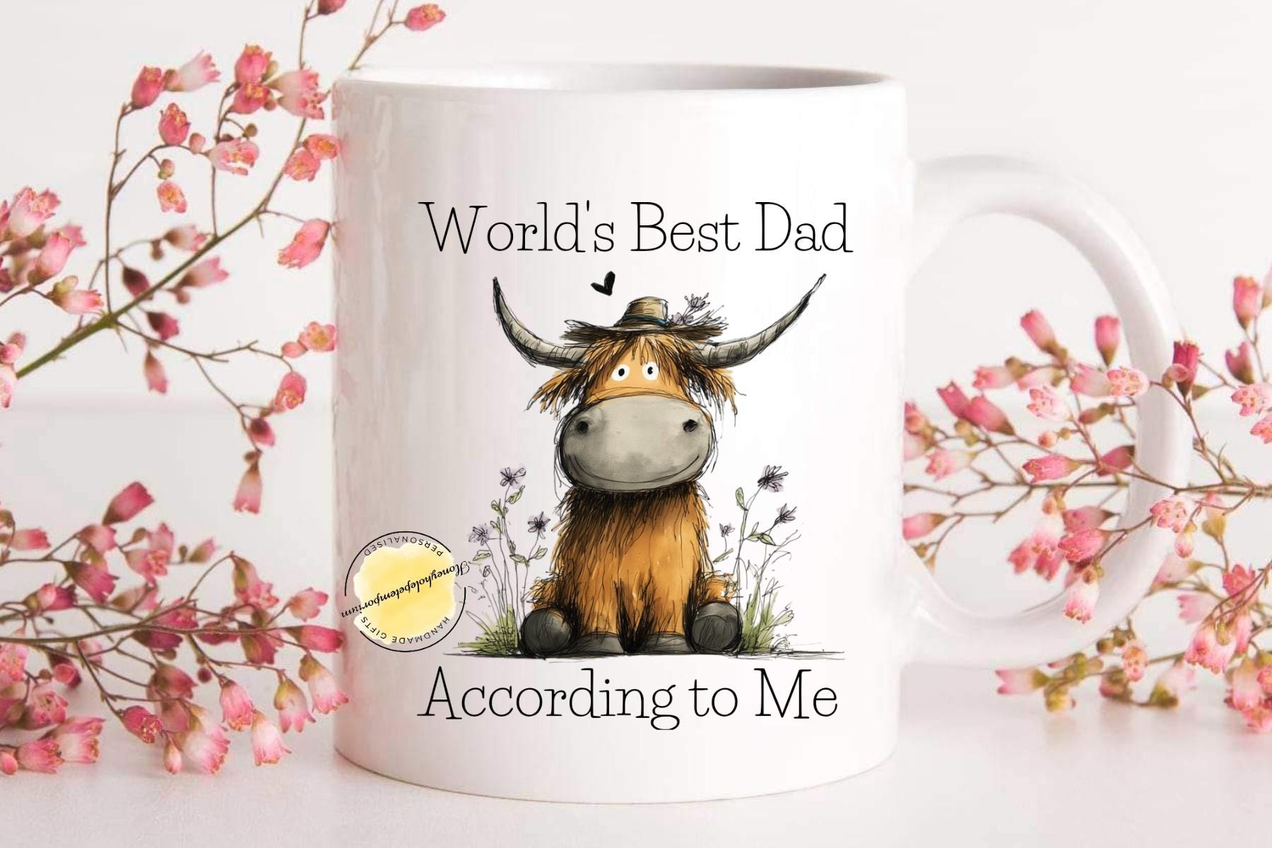 Highland Cow Mug, Dad Gift, Father's Day Coffee Cup