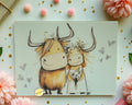 Highland Cow Wedding Chopping Board: Rustic Kitchen Decor