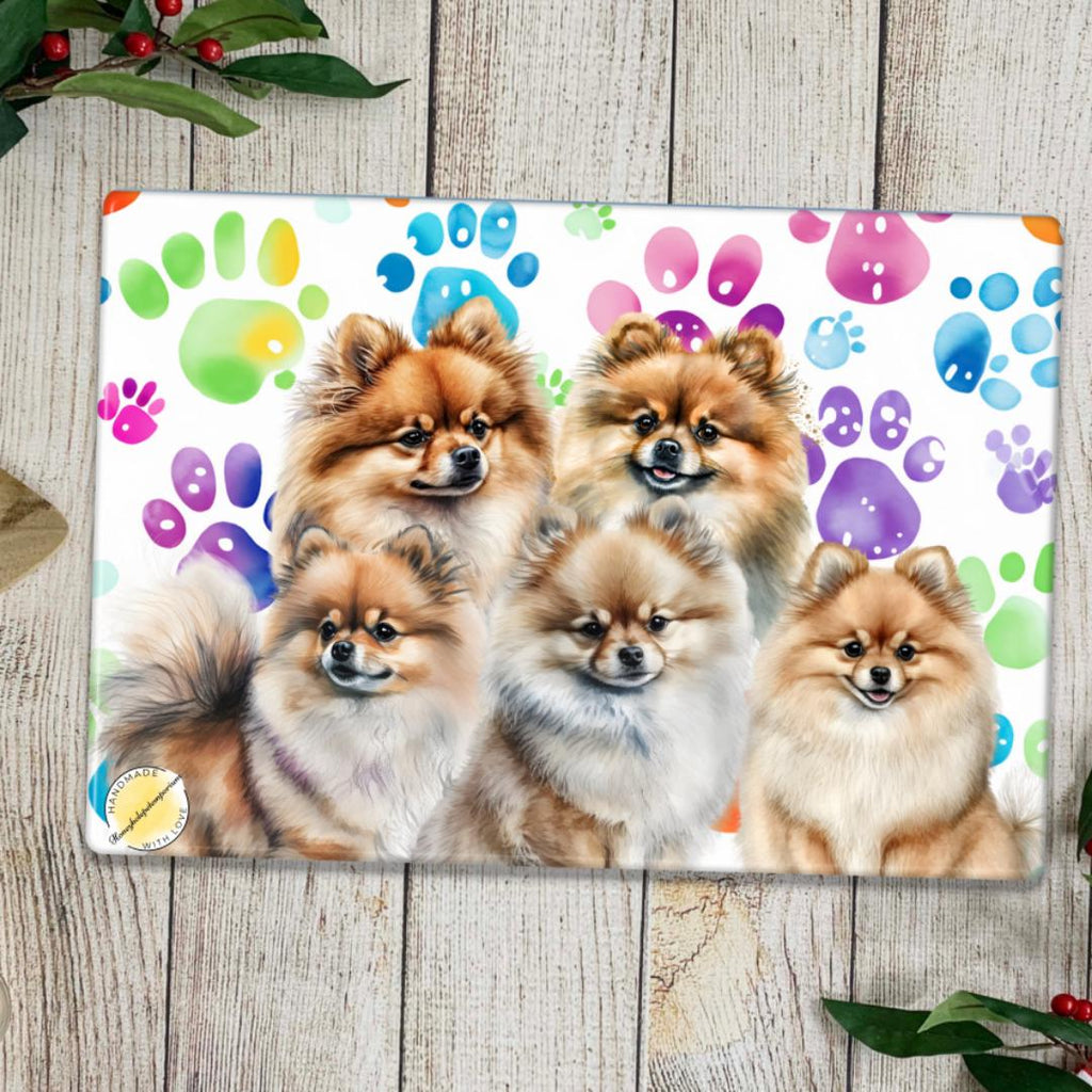 Pomeranian Glass Chopping Board: Dog Lover Kitchen Decor