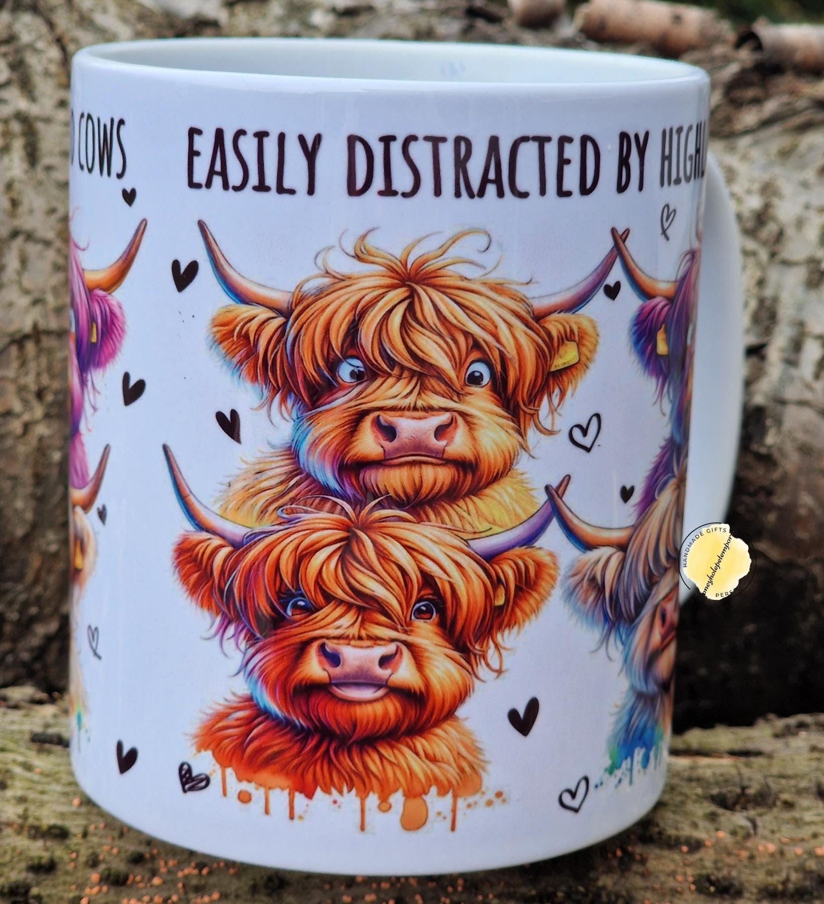 Highland Cow Mug – Colourful Scottish Coo Coffee Cup, Farmhouse Gift
