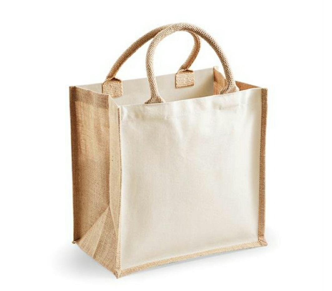 Easter Highland Cow Jute Tote Bag | Reusable Spring Shopping Bag