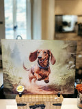 Dachshund Glass Chopping Board: Sausage Dog Kitchen Decor