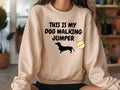Dachshund Dog Walking Sweatshirt: Cozy Oversized Crewneck